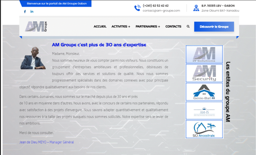 Site Web : AM Groupe Gabon